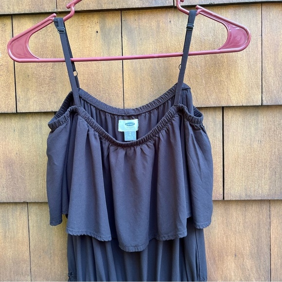 Old Navy Ruffled Off The Shoulder Black Ankle Length Jumpsuit Size Small - Picture 4 of 16